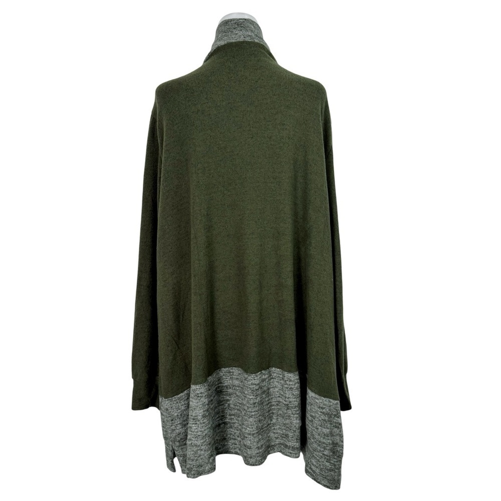 NWT URBAN FEM Women's Plus Size Green/Grey Fleece Medium Length Coat 4X 26/28 - Picture 7 of 7